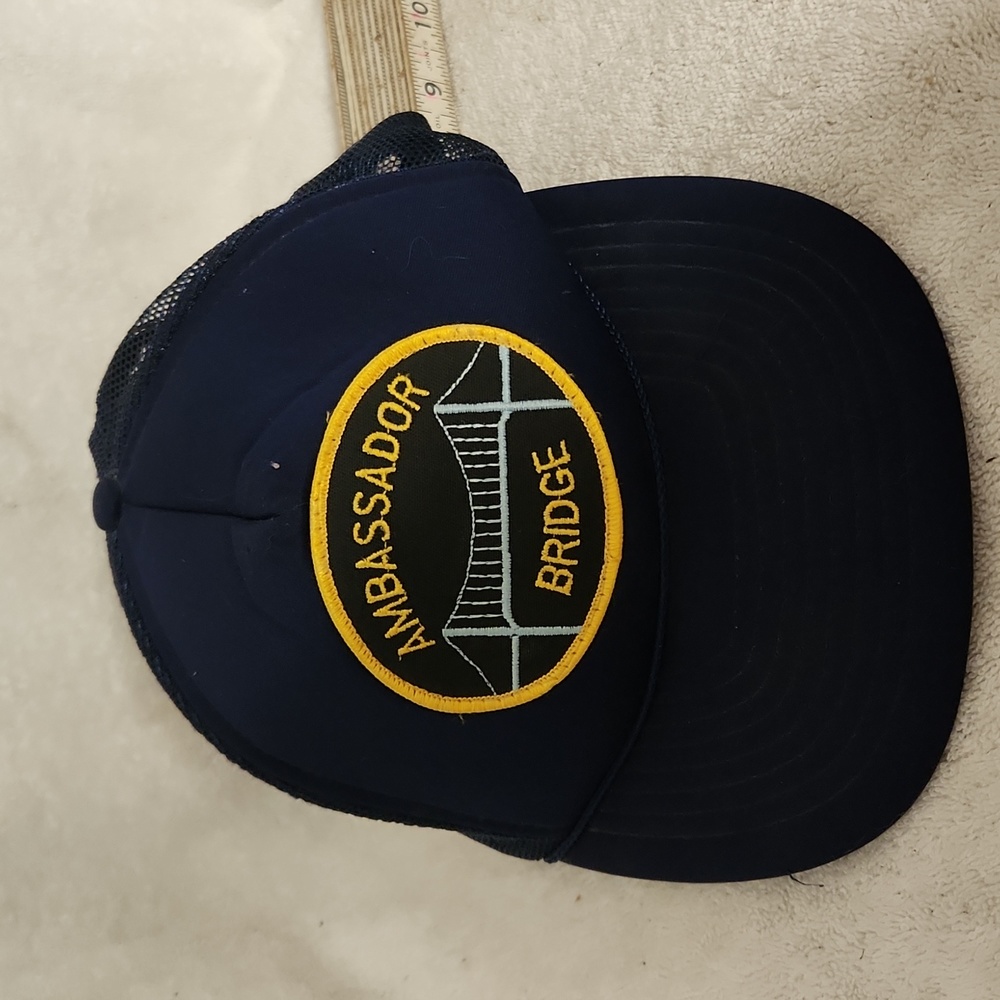 Vintage 90s Ambassador Bridge Snapback Hat Cap Foam Trucker Mesh Back EUC